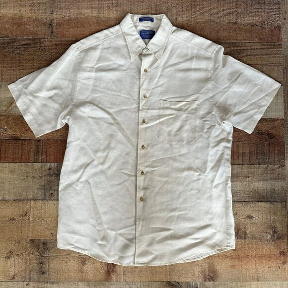 Pendleton City Linen Shirt Short Sleeve Button-Up Size Large - Picture 1 of 5